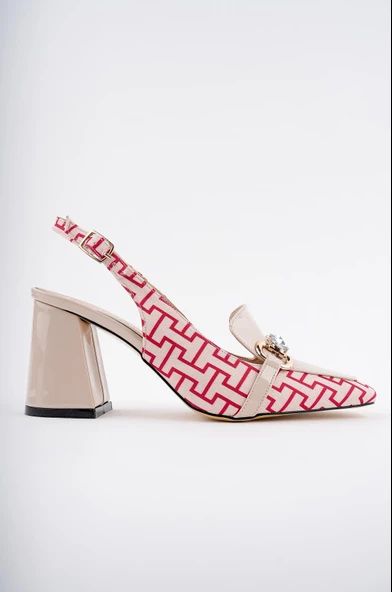 Muggo NİCHOLE Garantili Arkası Açık Kalın Topuklu Tokalı Kadın Ayakkabı - 6