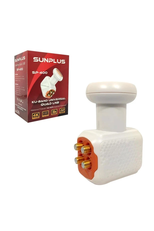 SUNPULUS  Lnb Dörtlü Gold 0.1db 3d 4k Sp-400 4 Lü Lnb