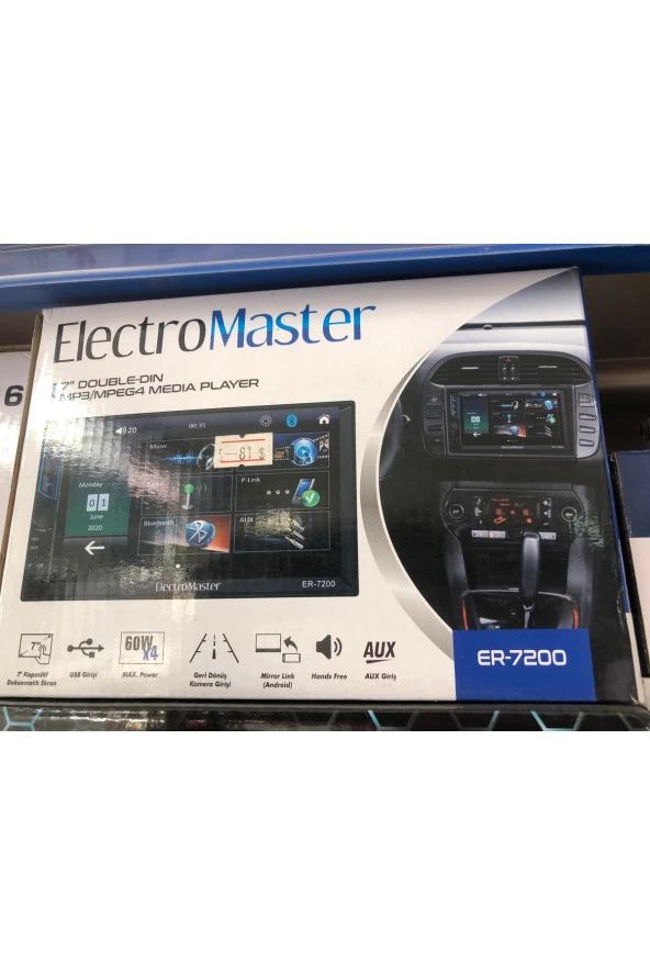 Electromaster eck MASTER er7200 DABIL Uyumlu 7inç USB SD KART AUX BLT ÇALAR MP5 (geri görüş kamarası