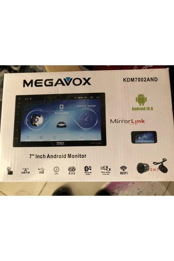 MEGAVOX Kdm7002 Androit 7 Inç Ekran 2 Gb Rm Dabıl Navigason 55x 4 Çıkış Geri Görüş Kamara