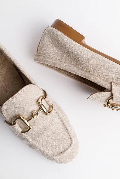 Muggo MONA Garantili Metal Tokalı Deri Kadın Loafer Günlük Ayakkabı - 2