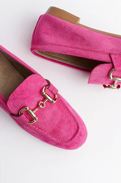 Muggo MONA Garantili Metal Tokalı Deri Kadın Loafer Günlük Ayakkabı - 10