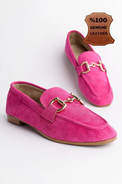 Muggo MONA Garantili Metal Tokalı Deri Kadın Loafer Günlük Ayakkabı - 9