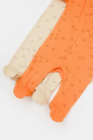 Bebek 2'li Patikli Tulum, %50 Modal Kumaş - %50 Organik Pamuk, Bebek ve Yenidoğan Serisi - CSYM11424 - 3