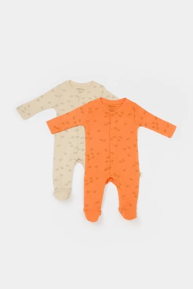 Bebek 2'li Patikli Tulum, %50 Modal Kumaş - %50 Organik Pamuk, Bebek ve Yenidoğan Serisi - CSYM11424 - 2