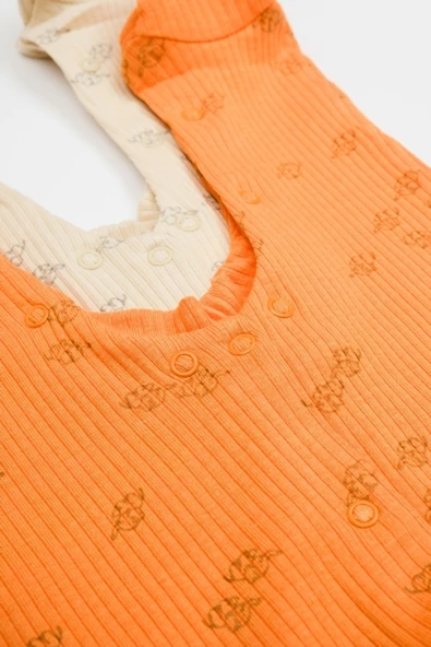 Bebek 2'li Patikli Tulum, %50 Modal Kumaş - %50 Organik Pamuk, Bebek ve Yenidoğan Serisi - CSYM11424 - 4