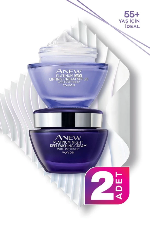 AVON Anew Platinum Gündüz Kremi SPF25 50ml + Anew Platinum Gece Kremi 50ml Seti