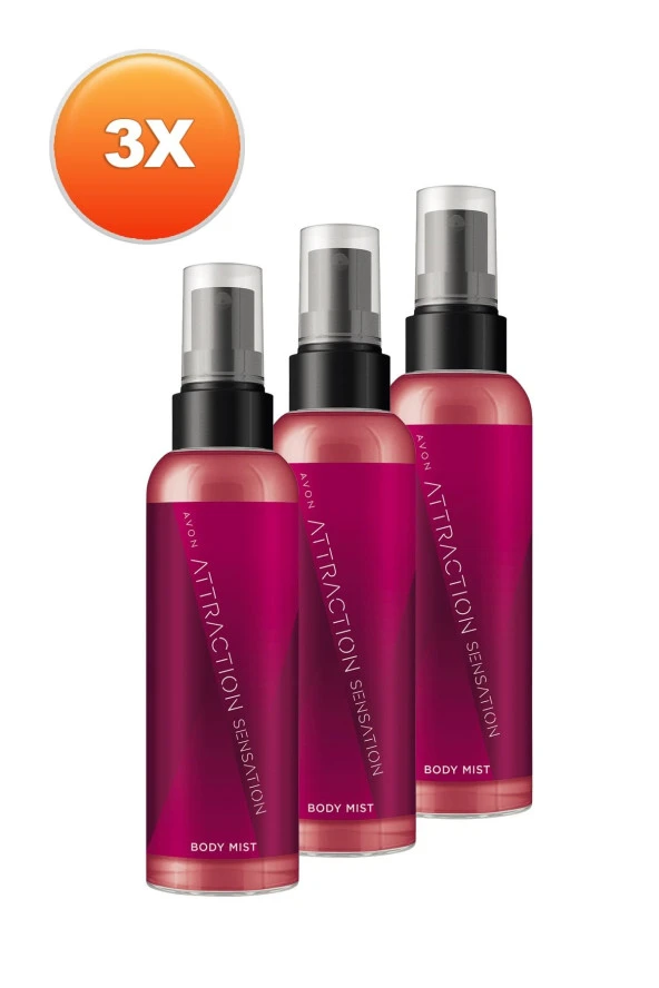 AVON Attraction Sensation Kadın Vücut Spreyi 100 Ml. Üçlü Set