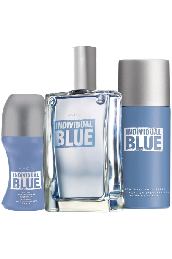 AVON Individual Blue Erkek Parfüm Deodorant Rollon Üçlü Set