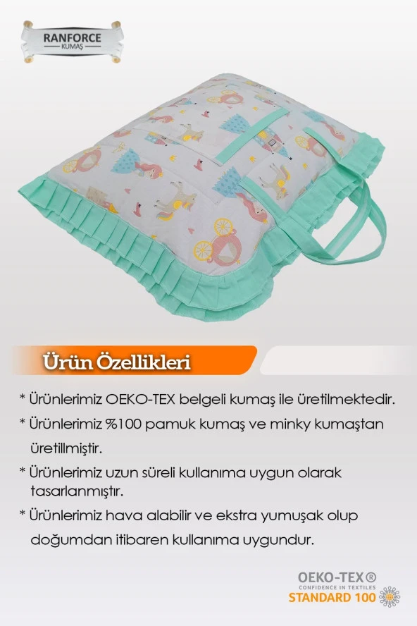 Çanta Tipli Alt Açma Minderi-%100 Pamuklu Rapunzel Desenli - 4