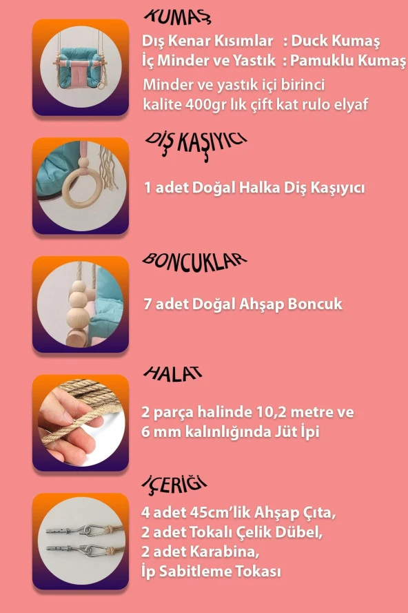 Yıldızlı Kırmızı Pufidik Salıncak - 3