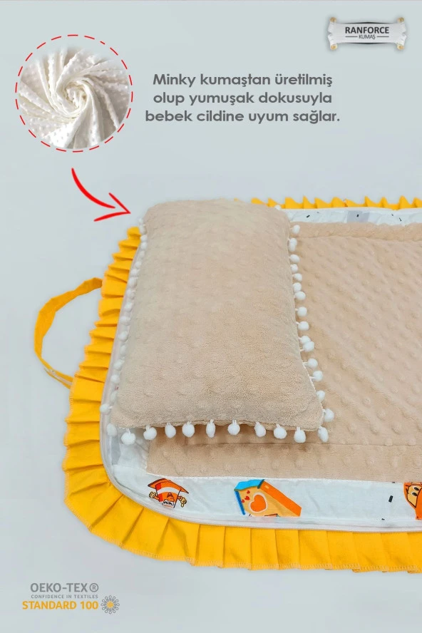 Çanta Tipli Alt Açma Minderi-%100 Pamuklu Bakım Çantası Araba Sevgisi - 5