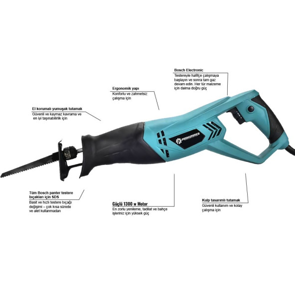 Prohummer PH100 Elektrikli Tilki Kuyruğu Testere 1300w - 2
