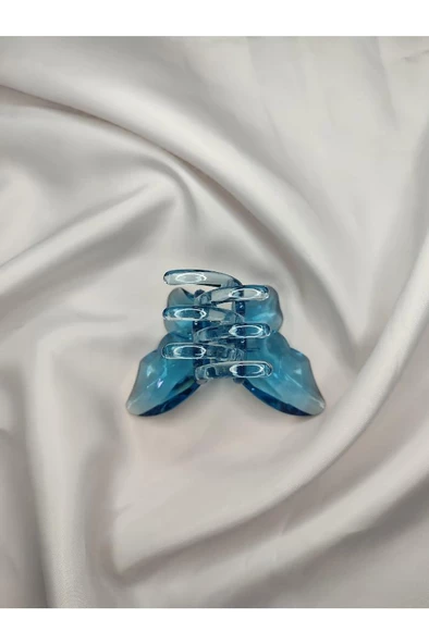 Kelebek Model Akrilik Şeffaf Büyük Boy Mandal Toka 8 CM - 2