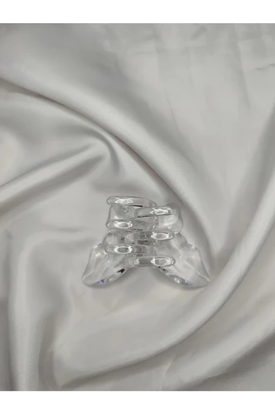 Kelebek Model Akrilik Şeffaf Büyük Boy Mandal Toka 8 CM - 8