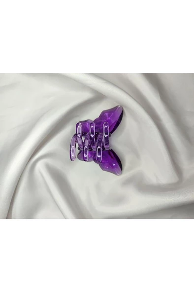 Kelebek Model Akrilik Şeffaf Büyük Boy Mandal Toka 8 CM - 12