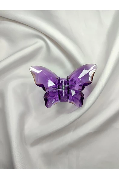 Kelebek Model Akrilik Şeffaf Büyük Boy Mandal Toka 8 CM - 10