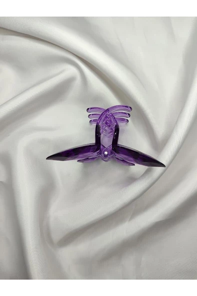 Kelebek Model Akrilik Şeffaf Büyük Boy Mandal Toka 8 CM - 11