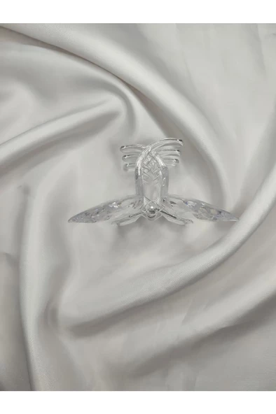 Kelebek Model Akrilik Şeffaf Büyük Boy Mandal Toka 8 CM - 9