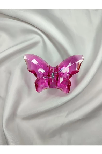 Kelebek Model Akrilik Şeffaf Büyük Boy Mandal Toka 8 CM - 4