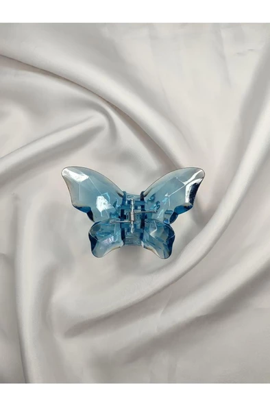 Kelebek Model Akrilik Şeffaf Büyük Boy Mandal Toka 8 CM