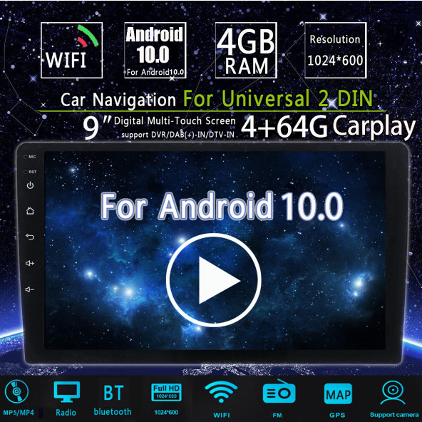 iMars 9 Inç Universal Android 13 / 4+64gb / Carplay Ve Android Auto Ile 2din Double Ekran 23-13cm - 4