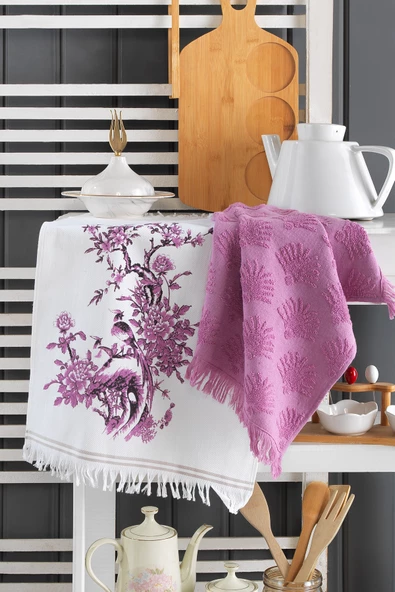 Palm Baskılı Mutfak Havlu Seti - 4