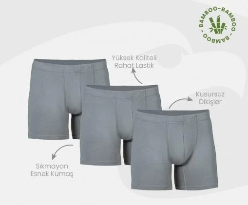 6 Adet Şahin Erkek Bambu Boxer 70059 - 3