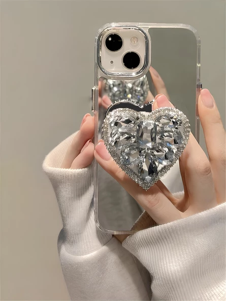 Aynalı Taşlı Popsocketli Kılıf iPhone 11 - 4