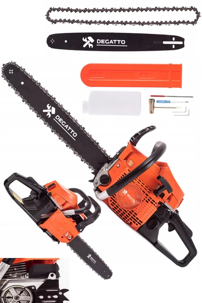 Degatto Alman Strong X-power9900 Motorlu Testere Titanium Karter 50 Cm Pala Red Benzinli Testere - 2
