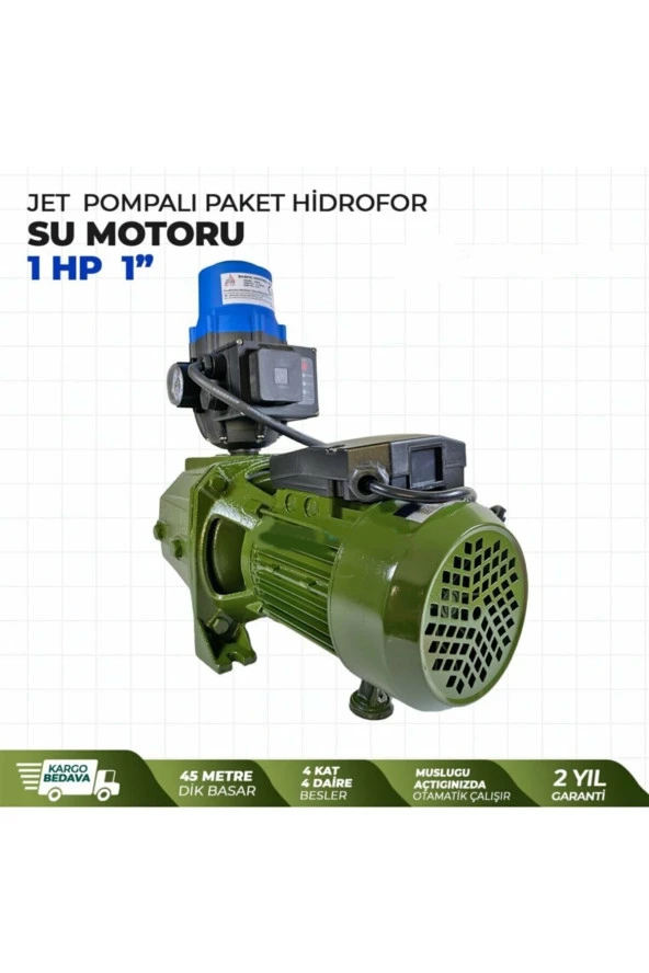 Stilmax Alman Type Jet Pompalı Otomatik Paket Hidrofor Su Motoru 1 Hp 1" - 2