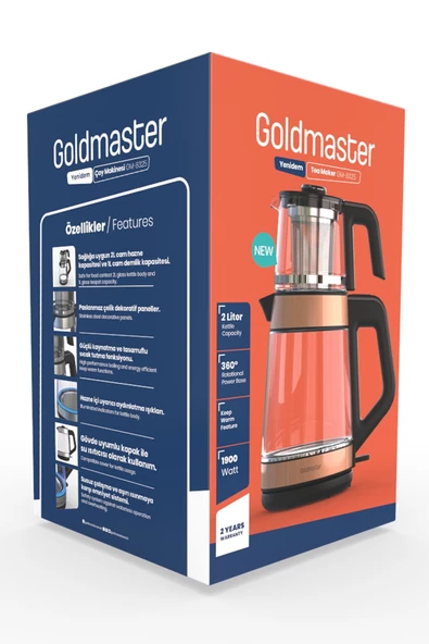 Goldmaster Yenidem GM-8325 Rose Gold 1900 W Cam Çay Makinesi - 8