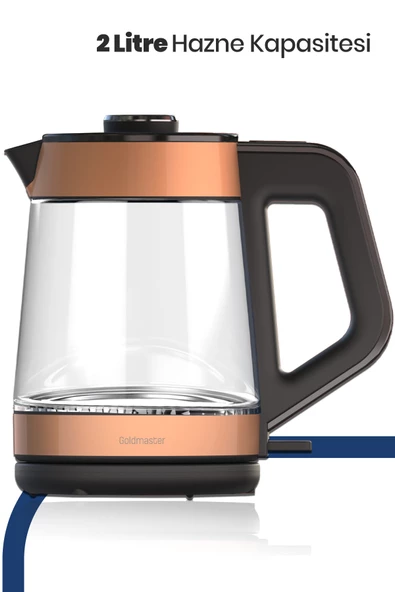 Goldmaster Yenidem GM-8325 Rose Gold 1900 W Cam Çay Makinesi - 4