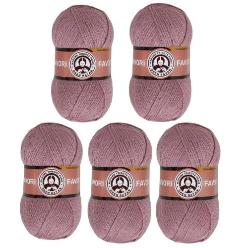 Ören Bayan Favori Örgü İpi - Gül Kurusu - 5'Li Paket - ( Renk Kodu : 127 )