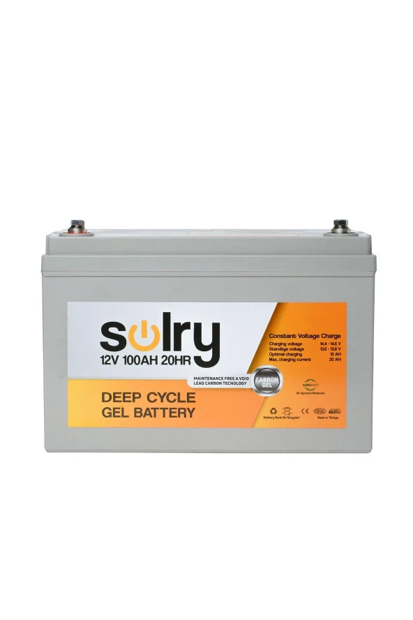 Solry 12V Volt 100 Ah Jel Akü (Deep Cycle Jel Akü)