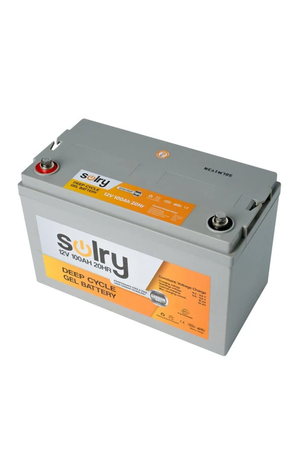Solry 12V Volt 100 Ah Jel Akü (Deep Cycle Jel Akü) - 3