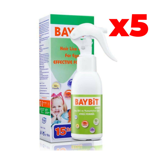 Baybit Saç Biti ve Yumurtaları İçin Sprey 100 ml 5 Adet