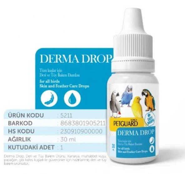 PETGUARD KUŞ VİT DERMA SUPPORT 30ML