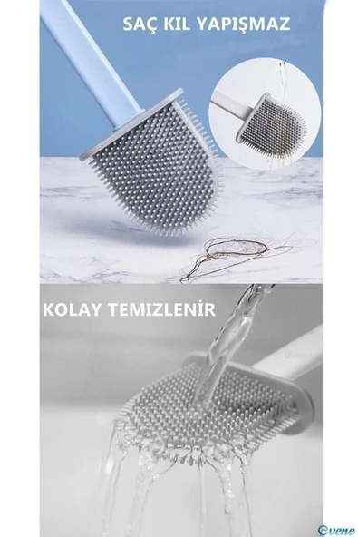 Mithra Life Silikon Esnek Beyaz Renk Tuvalet Fırçası MIT1039 - 5