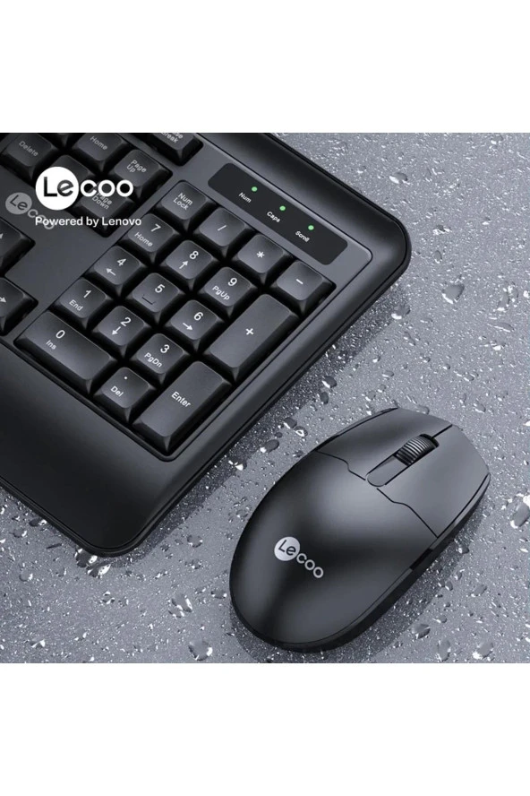 Lenovo Lecoo KW202 Kablosuz Türkçe Q Klavye & Mouse Set Siyah - 3
