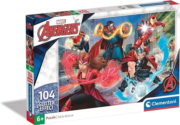 Clementoni 104 Parça Glitter Puzzle  Avengers 20347