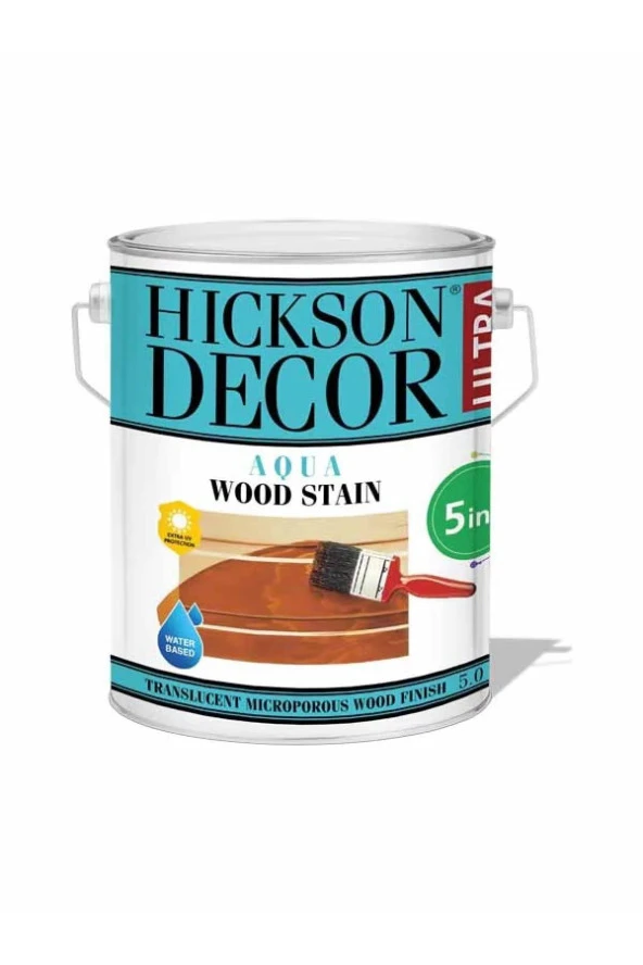 Hickson Decor Ultra Aqua Wood Stain Dış Cephe Ahşap Boyası 2.5 Lt. Chestnut