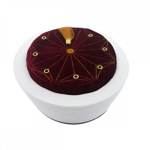 Kadife Sarık - Bordo - 3