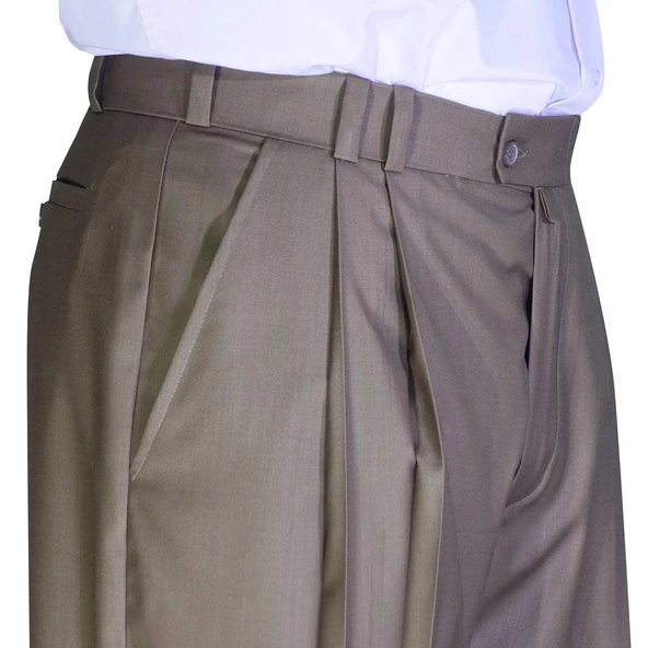 2 Pileli Klasik Pantolon Açık Kahve - 4