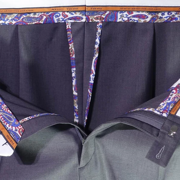 4 Pileli Şalvar Pantolon Koyu Gri - 5