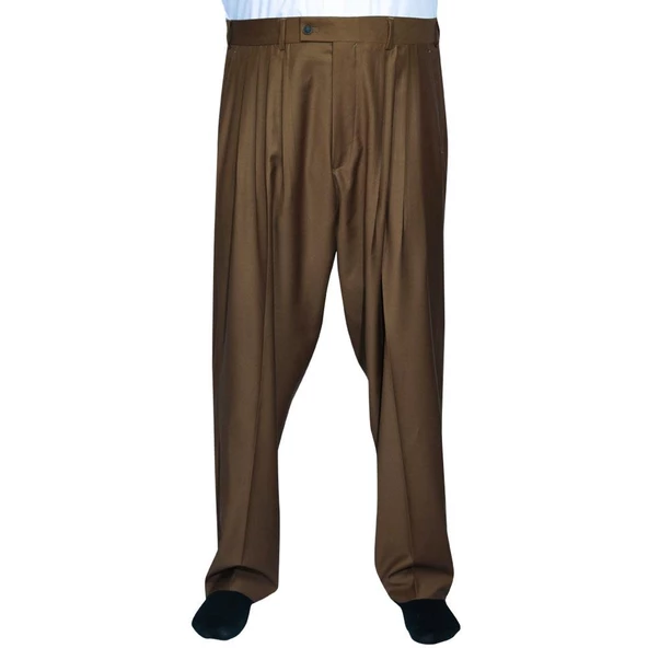 4 Pileli Şalvar Pantolon Taba Renk - 3