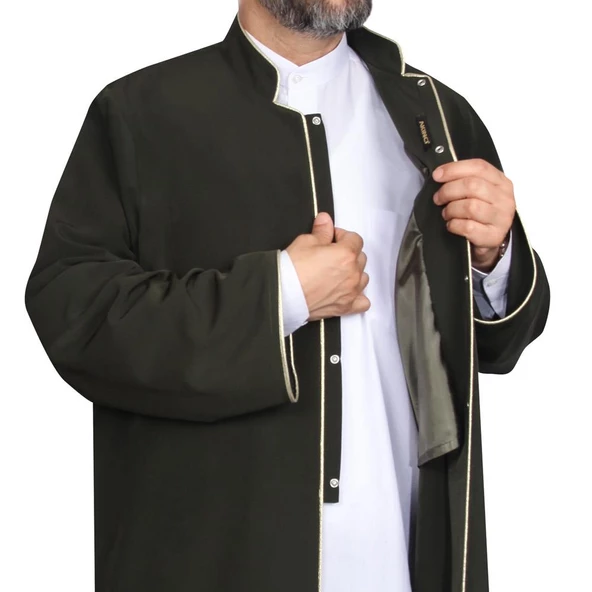 Hakim Yaka Cübbe Haki Yeşil - Sarı Biyeli - 2