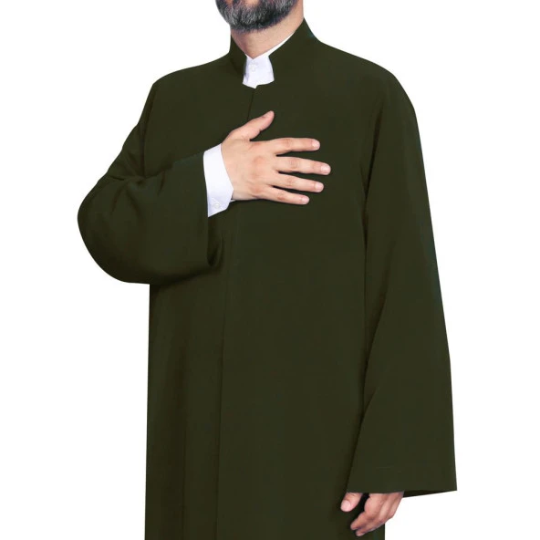 Hakim Yaka Cübbe Haki Yeşil - 4