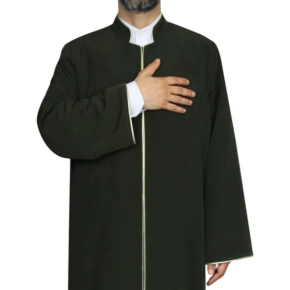 Hakim Yaka Cübbe Haki Yeşil - Sarı Biyeli - 3