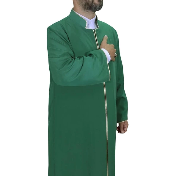 Hakim Yaka Cübbe Yeşil - Sarı Biyeli - 2